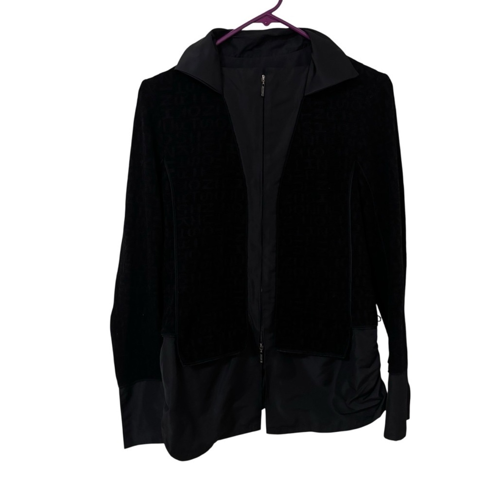 Trunk Hiroko Koshino black Lyocell nylon blend zip up jacket 40